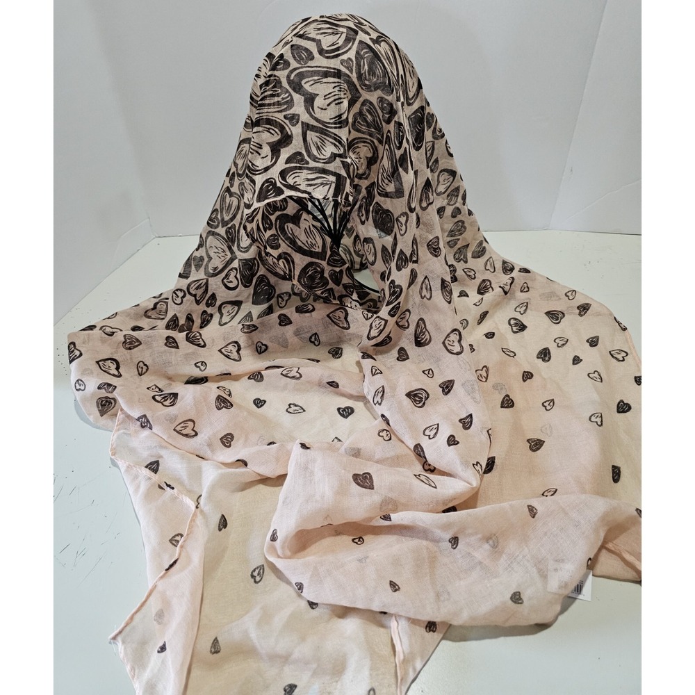 Ganz Style Pail Pink Hearts Scarf